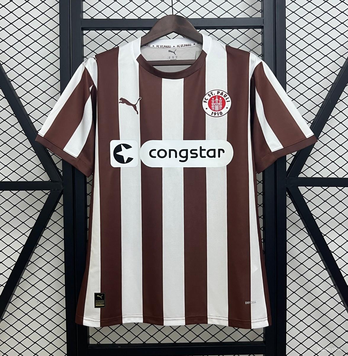 Camiseta de fútbol St. Pauli 2025/26 LOCAL MANGA CORTA VERSION FAN